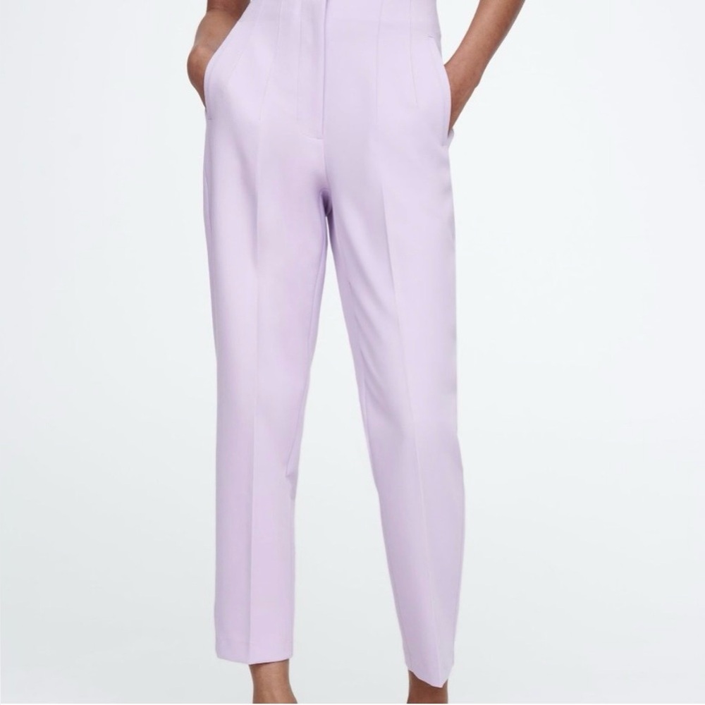 Zara High Waisted Women’s Trousers in Lilac (Small)